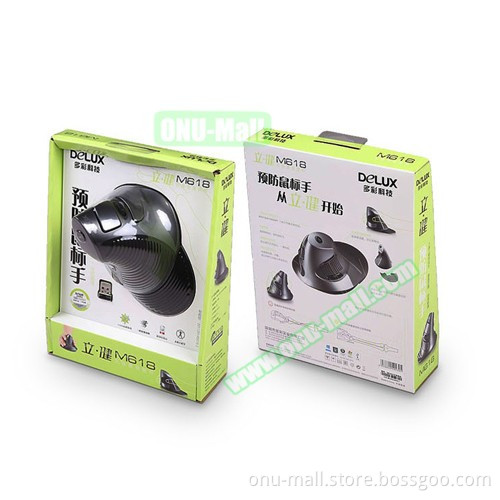 Shenzhen Factory Delux M618 Wired Ergonomic Vertical Gaming Mouse